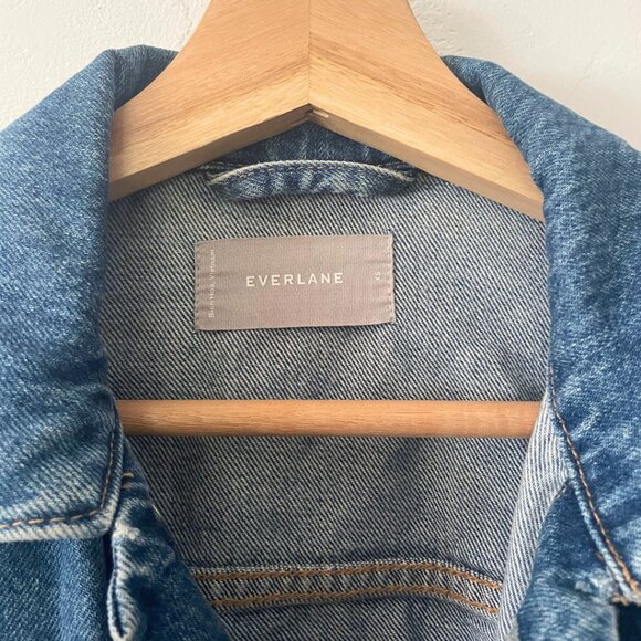 EVERLANE Denim Jacket Classic Blue Wash 100% Cotton  | Size S - Picture 4 of 7